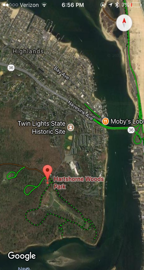 Google Map Pic of Hartshorne Woods -rocky point