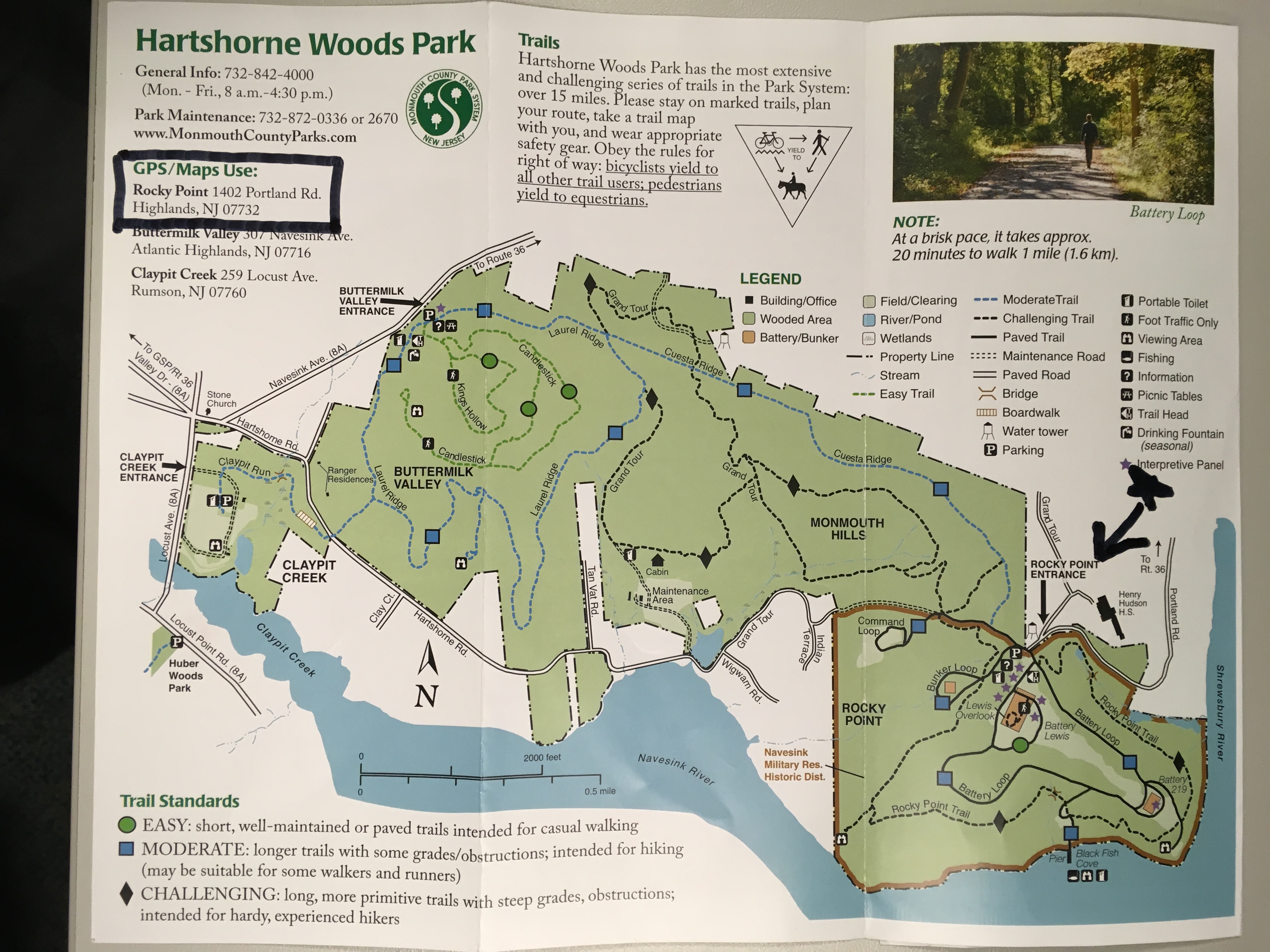 Hartshorne Woods Trail Map Pic